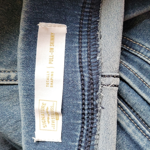 16 Short Pull On Skinny Jeggings Tummy Shapping Denim - Picture 2 of 3